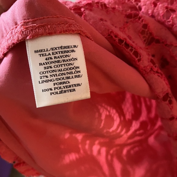 Ann Taylor pink/salmon lace mini dress - Picture 5 of 5